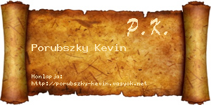 Porubszky Kevin névjegykártya