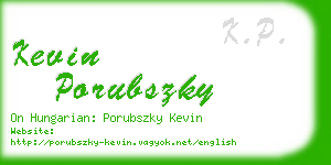 kevin porubszky business card